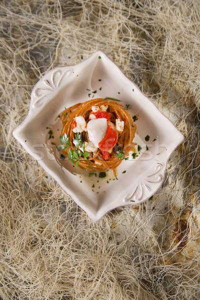 Spaghetti with scallops Stock photo © Fotografiche