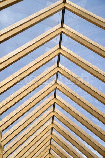 Stock photo: Wooden roof and glass