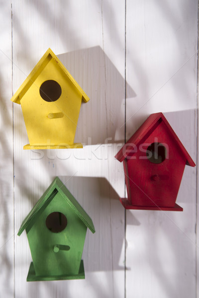 Stok fotoğraf: Evleri · kuşlar · küçük · renkli · evler · barınak