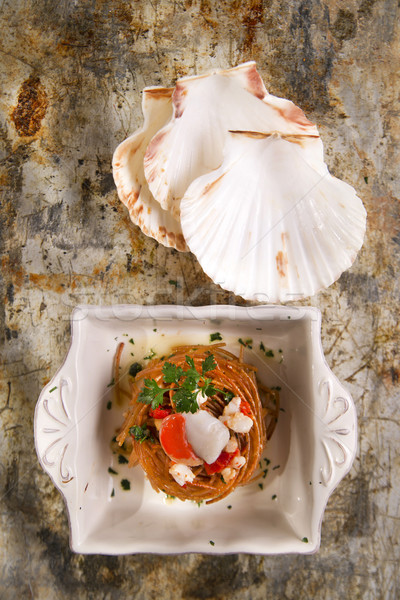Spaghetti with scallops Stock photo © Fotografiche