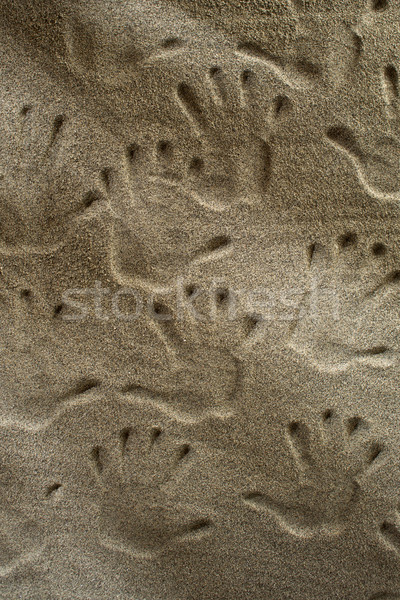 Handprints In The Sand Stock photo © Fotografiche