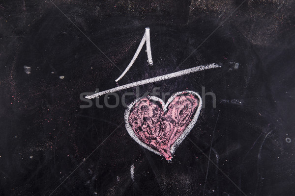 Stockfoto: Liefde · krijt · Blackboard · gelukkig · abstract · hart