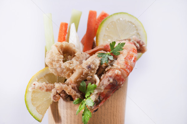 Fried sea presented in cone Stock photo © Fotografiche