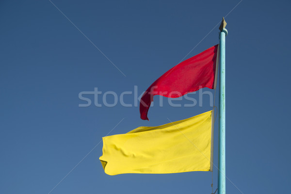 Stock photo: Flags of the beach monitoring