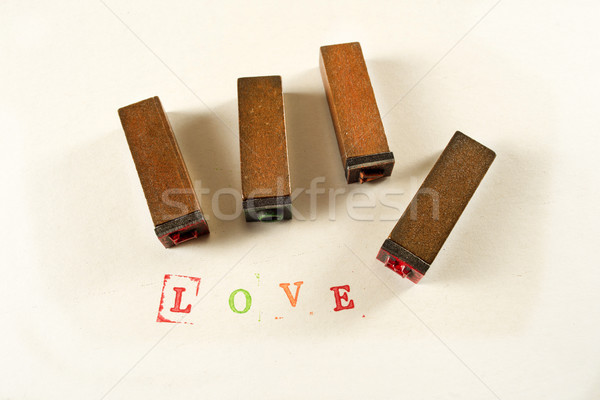 Written, love, with small stamps Stock photo © Fotografiche