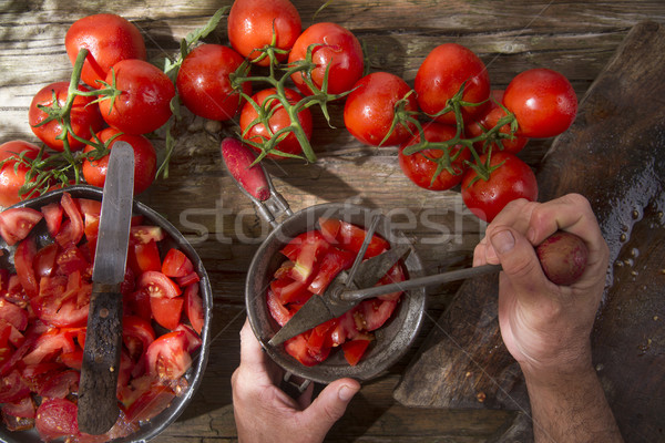 Passed round tomato Stock photo © Fotografiche