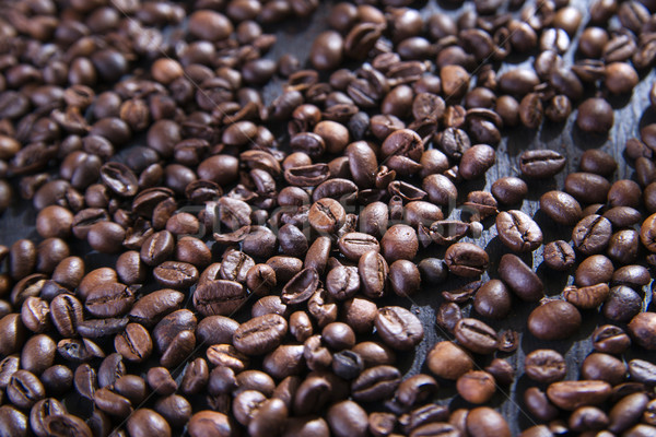 Kávé bemutató asztal fekete textúra étel Stock fotó © Fotografiche
