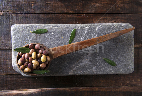 Stock photo: Mixed olives in brine