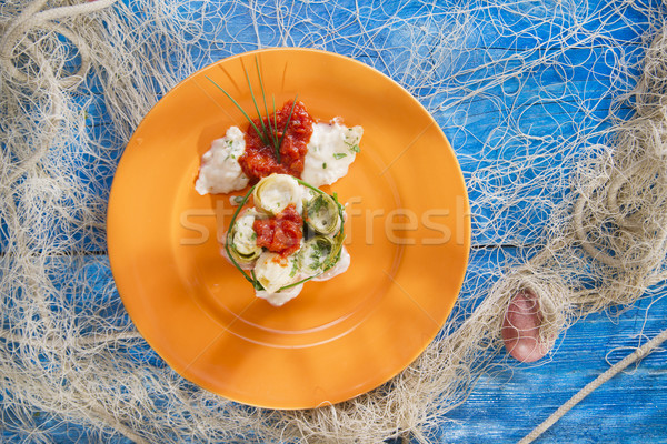 Rotolare granchio carne presentazione piatto Foto d'archivio © Fotografiche
