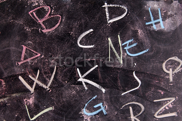 Renkli harfler renkler yazılı tebeşir tahta Stok fotoğraf © Fotografiche