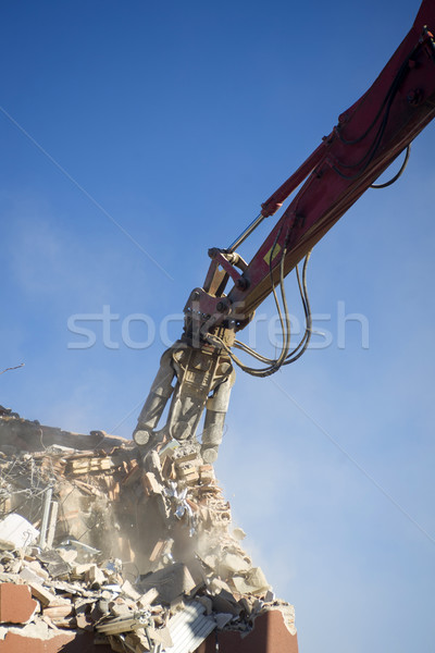The controlled demolition of a house Stock photo © Fotografiche