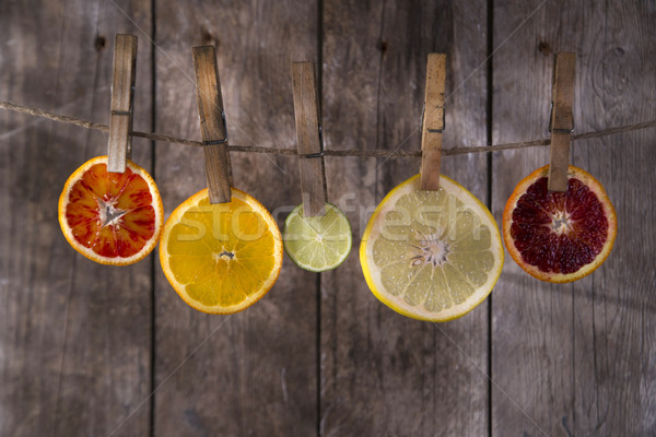 Színek citrus gyümölcs bemutató szeletek különböző víz Stock fotó © Fotografiche
