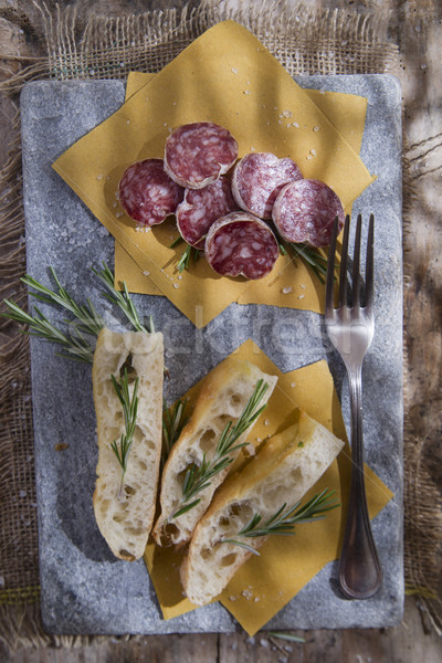 Focaccia and salami  Stock photo © Fotografiche