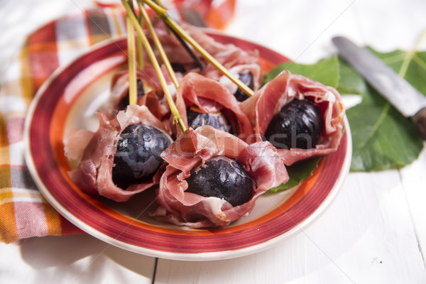 Jamón presentación plato rojo carne dieta Foto stock © Fotografiche
