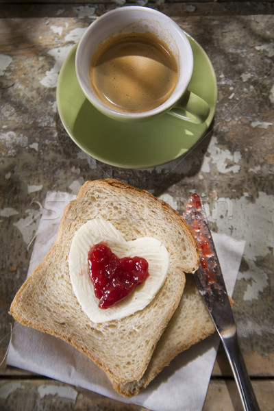 итальянский завтрак презентация кофе хлеб масло Сток-фото © Fotografiche