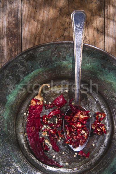 Dried red chilies  Stock photo © Fotografiche