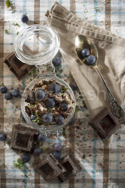Stok fotoğraf: çikolata · yoğurt · yaban · mersini · besleyici · sağlıklı · kahvaltı