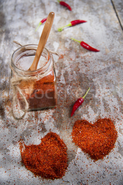 Serca chili prezentacji dwa serca chili Zdjęcia stock © Fotografiche