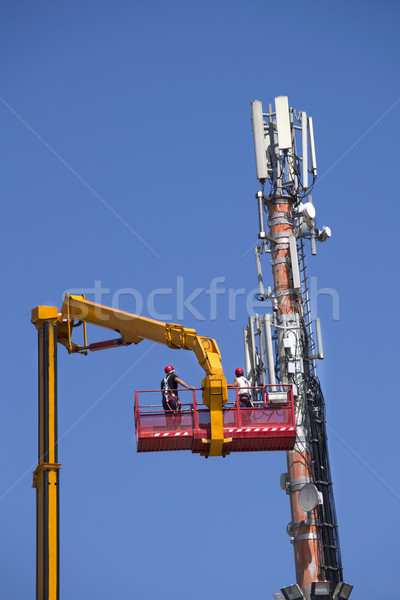 Maintenance to an antenna for communications  Stock photo © Fotografiche