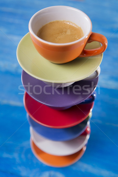 Tower of cups of coffee  Stock photo © Fotografiche