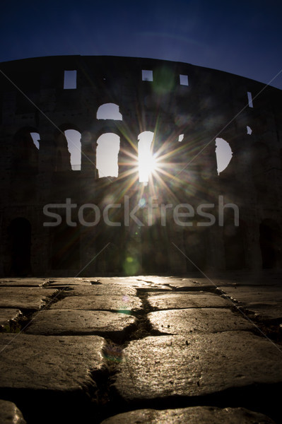 Colosseo all'alba italia indietro luce cielo Foto d'archivio © Fotografiche