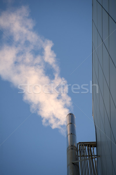 Kolumnie dymu powietrza zanieczyszczenia ogrzewania budowy Zdjęcia stock © Fotografiche
