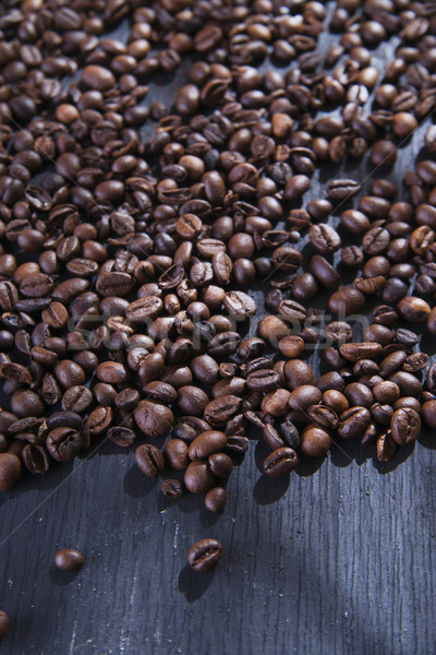 Kávé bemutató asztal fekete textúra étel Stock fotó © Fotografiche