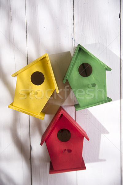 Casas aves pequeno colorido casas abrigo Foto stock © Fotografiche