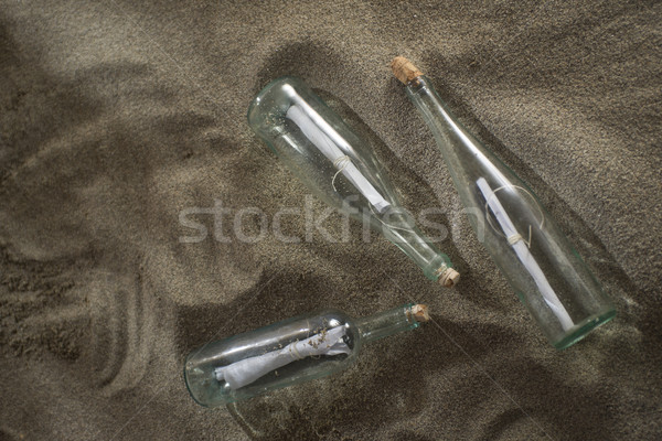 Un message bouteille plage ensemble centre messages [[stock_photo]] © Fotografiche