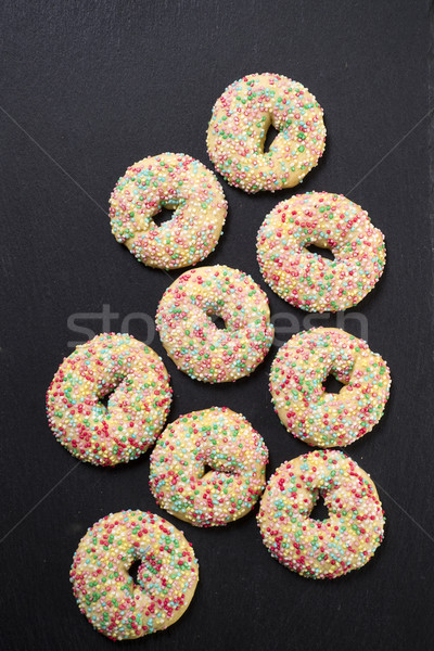 Színes cukor kekszek előkészített száraz magvak Stock fotó © Fotografiche