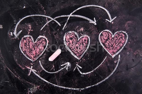 любви мелом доске счастливым аннотация сердце Сток-фото © Fotografiche