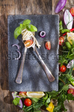 Frutti di bosco presentazione torta crema frutta dessert Foto d'archivio © Fotografiche