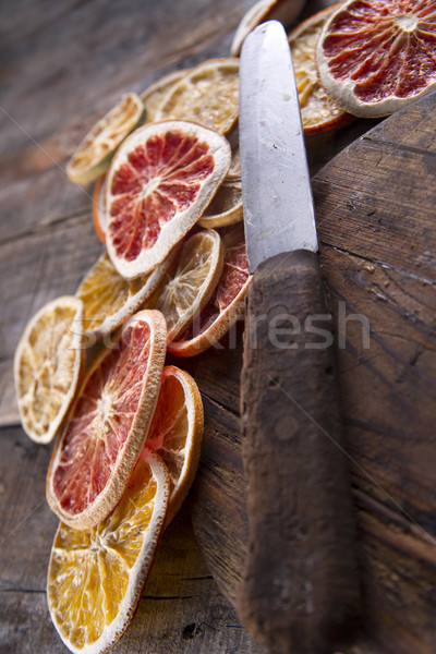 Fatias secas cítrico conjunto diferente frutas Foto stock © Fotografiche
