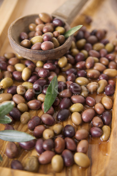 Stock photo: Mixed olives in brine