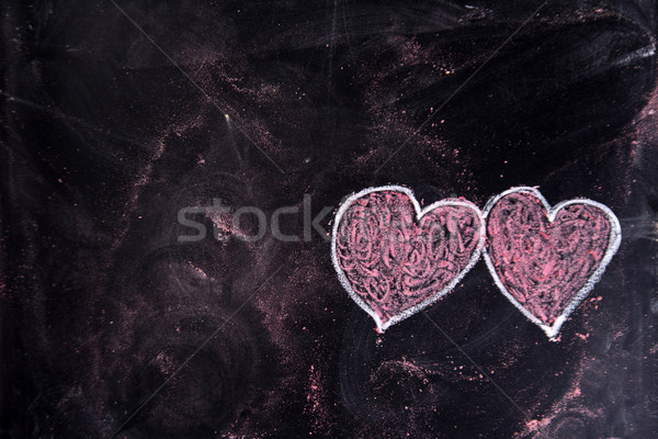 Kalpler tebeşir grafik tahta simge Stok fotoğraf © Fotografiche