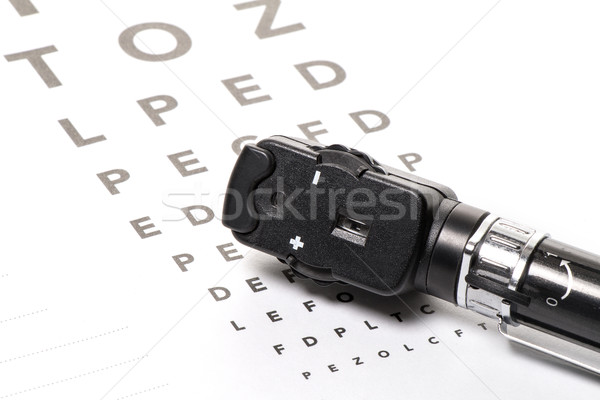 Ophthalmoscope is on a vison test Stock photo © fotoquique