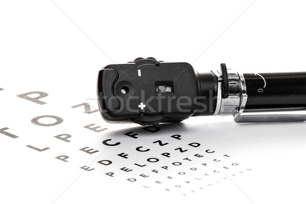 Ophthalmoscope is on a vision test Stock photo © fotoquique