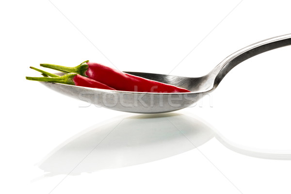 Chili (Capsicum) on a tablespoon Stock photo © fotoquique