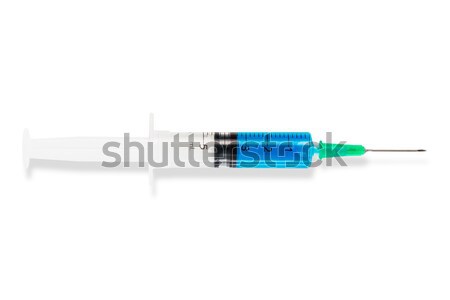 syringe filled with blue liquid (Clipping path) Stock photo © fotoquique