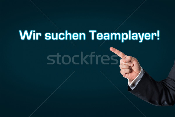 üzletember mutat szavak keresés alkalmazottak sötét Stock fotó © fotoquique
