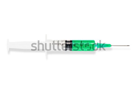 syringe filled with green liquid (Clipping path) Stock photo © fotoquique