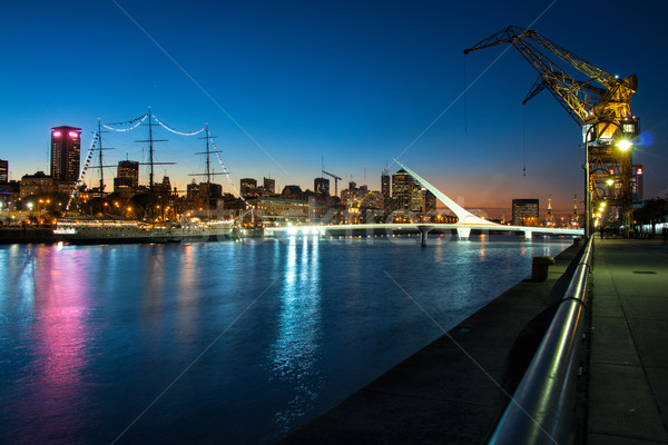 Буэнос-Айрес моста ночь бизнеса воды здании Сток-фото © fotoquique