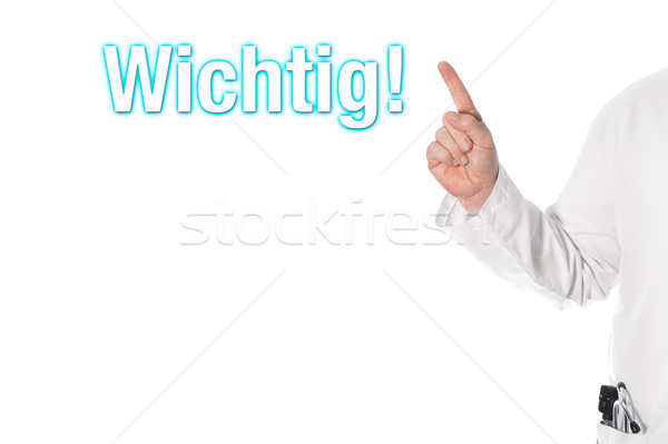 Stock foto: Arzt · Hinweis · Titel · wichtig · Finger · Schlagzeile