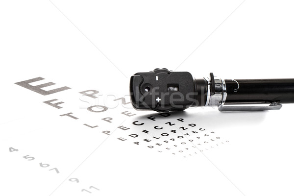 Ophthalmoscope is on a vision test Stock photo © fotoquique