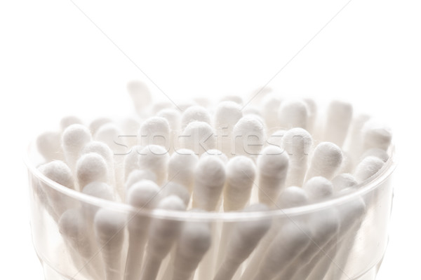Coton plastique boîte blanche salle de bain propre Photo stock © fotoquique
