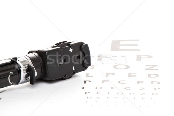 Ophthalmoscope is on a vision test Stock photo © fotoquique