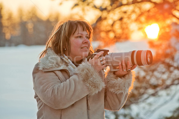 Photographer on sunset Stock photo © fotorobs