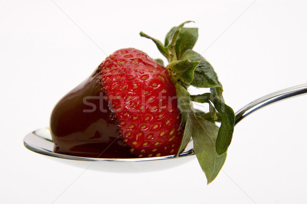 Stock photo: Strawberry with chocolate