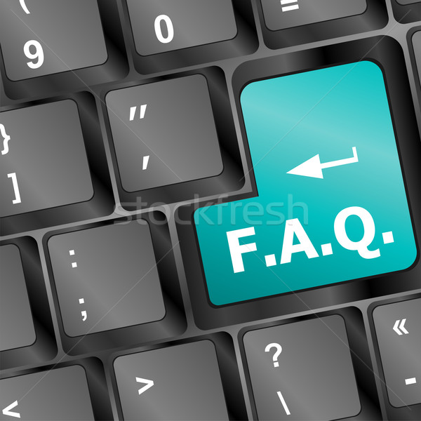 Klawiatury faq przycisk działalności Internetu laptop Zdjęcia stock © fotoscool