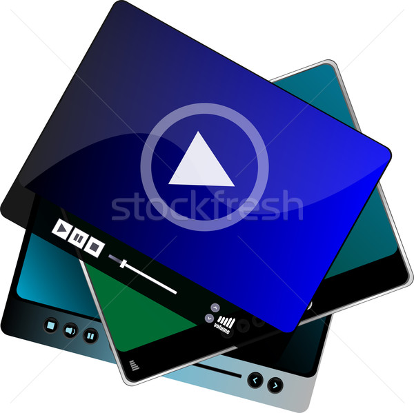 Internet browsers set with video controls and play back interface Stock photo © fotoscool